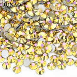 JUNAO 100 Gross Wholesale SS6 8 10 12 16 20 30 AB Glass Rhinestone Bulk Flatback Crystals Round Nail Strass Stone For DIY