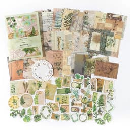 100pcs Vintage Scrapbooking Stickers Material Paper Combo Kit DIY Collage Junk Journal Decor Diary Materials Aesthetics Stickers
