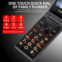 YEEMI M2+ LTE 4G Flip Mobile Phone 1800mAh 2.8'' Screen Big Button Loud Speaker GSM 2G CellPhone Free Leather Bag Flashlight