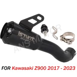 Motorcycle Exhaust System Slip On Exhaust Muffler Tail Pipes For Kawasaki Z900 2017 - 2021 Round Black Muffler