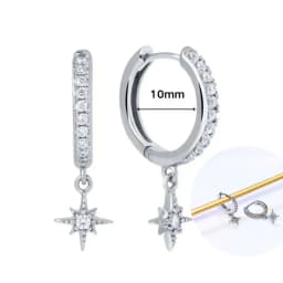 925 Sterling Silver Ear Needle White Zircon Silver Series Earrings ins Tassel Pendant Hoop Earrings For Women Advanced Jewelry