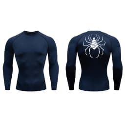 Spider Print Compression Shirts for Men Gym Workout Fitness Undershirts Short Sleeve Quick Dry Athletic T-Shirt Tops Sportswear