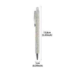 Ballpoint Pen Pearl Rhinestone Ballpoint Pen Retractable Ink Rhinestone Pen Luxury Rhinestone Cute Rose Gold Metal Stationery