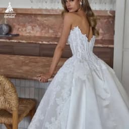 Aurora Customized Exquisite Sweetheart Shiny Beads Pearls Sequins Appliques Lace Wedding Dress de novia