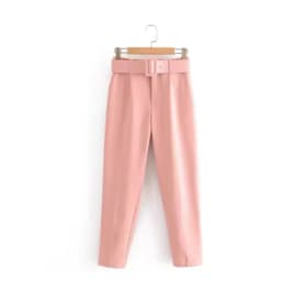 Spring Women's Slimming Versatile Belted Trousers Asymmetric Commute Sle High Waist Long Pants Casual Pants