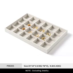 Oirlv Linen Multi-function Flat Jewelry Tray Stackable Jewelry Drawer Organizer Bracelet/Watch/Earrings Showcase Jewelry Holder