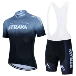 2024 Strava Cycling Jersey Set Summer Short Sleeve Breathable Men's MTB Bike Cycling Clothing Uniform Suit