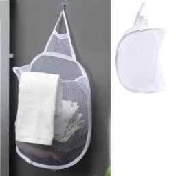 Foldable Storage Laundry Basket Organizer Dirty Clothes Mesh Bag Household Wall-mounted Bathroom Clothes Hanging Baskets Bucket