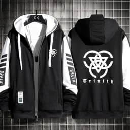 Blue Archive Anime Game Themed Hooded Open Cardigan Jacket Men's Lightweight Hoodie Casual Wear Four Seasons Polyester Fabric