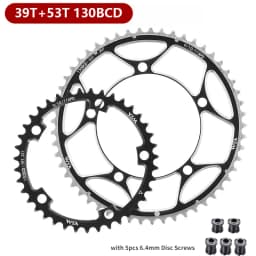 VXM Bicycle Double Chainring 130BCD 39T 53T 42T 55T 46T 56T Road Bike Crankset Riding Disc Aluminum Chainwheel Folding Bike Disc