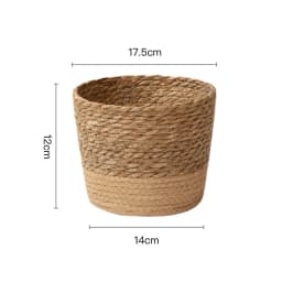 Woven Dirty Storage Seagrass Wickerwork Rattan Hanging Flower Pot Plant Organizer Garden Gadgets Holder Кашпо Для Цветов