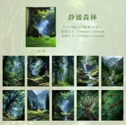 Natural Creation Series Landscape Theme Sticker Pack White Card Hand Account DIY Material Landscape Creation Stationery stickers
