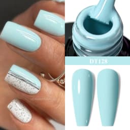MEET ACROSS 7ml Orange Red Pink Gel Nail Polish Laser Sparkling Soak Off Semi Permanent Nail Art UV Gel Varnishes Spring Summer