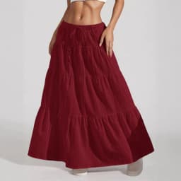 Summer Women White Long Skirt Solid Basic Lace Up Bow Low-Waisted Big Swing Skirts Female Street Casual Loose Spliced Maxi Dress
