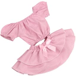 18 Inch Doll Girl Plaid Set, One or Two on Top, Fresh Color Matching Set, Fashionable Doll, Summer Minimalist Outfit Accessories