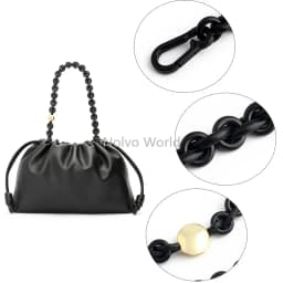 1/3/8PCS Length:62cm Black Acrylic Drawstring Bag Chain For Women Handbag Handles Shoulder Straps Chains Lanyard Accessories