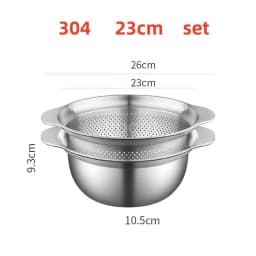 Vegetable washing basin Basket rice washing artifact Fruit filter basin Strainer Kitchen items 304 stainless steel drain basket