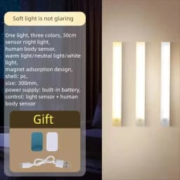 Under Cabinet Lights,USB Rechargeable Kitchen Cupboard Night Light,Battery Operated Counter Closet Lighting,Motion Detector