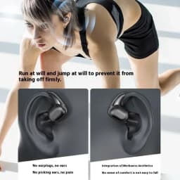 New Wireless Bone Conduction Earphones Ear Hook Bluetooth 5.4 Headphones HiFi 9D Stereo Noise Earphones Outdoor Sports