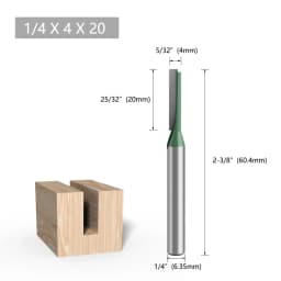 LAVIE 1pc 1/4mm Shank Straight Bit Double Flute Router Bits Milling Cutter For Wood Woodwork Tool C07-002