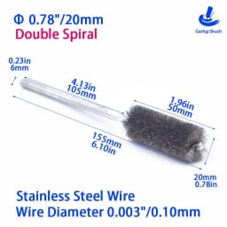DIY Drill Brushes 50 X 150mm Stainless Steel Wire Tube Brush for Inner Diameter Deburring Polishing Cleaning Rust Removing