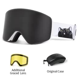 COPOZZ OTG Ski Goggle Snowboard Mask For Men Women Yellow Lens Case Eyewear Kit Cylindrical UV400 Protection Snow Glasses Adult