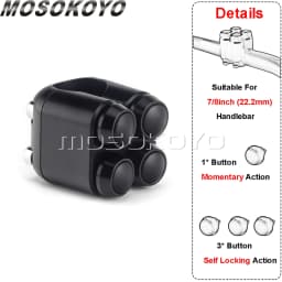 3&4 Buttons Motorcycle Switch 22mm 25mm Handle Controller Switches M-Unit Lights Starter Horn Universal 7/8" 1" Handlebar Switch