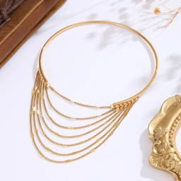 Letdiffery Bohemian Classic Tassel Multi-layer Chain Arm Bracelets Women Stainless Steel Gold Color Cuff Bangle Body Jewelry