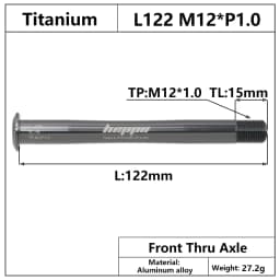 HEPPE MTB Road Bike Titanium Thru Axle Ultra Light Bike Axle 12x142 12x148 Rear Hub Thru Axle Bike Fork 12x100 12x110 Shaft
