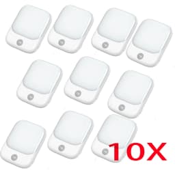 1pc/2pcs/4pcs/10pcs Smart LED Night Light with Sensor, Adjustable Brightness, Motion Sensor Night Light, Warm White