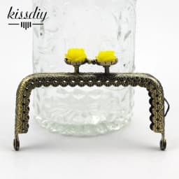 KISSDIY 10pcs 8.5CM Rose Head Pattern Purse Frame Antique Bronze Square Shape Bag Kiss Clasp Lace Metal DIY Bag Accessories