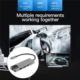 5 in 1 USB C Hub to 4K HDMI-compatible USB 3.0 2.0 Type C Charging RJ45 100M Splitter USB 3.0 5Gbps High Speed USB C HUB Adapter