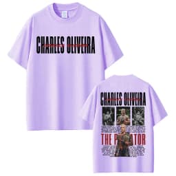 Limited Do Bronx Charles Oliveira Retro Graphic T Shirt Men's Clothing 100% Cotton Oversized T Shirts Fashion Trend Cool T-shirt