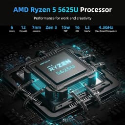 Texhoo MINI PC AMD Ryzen5 5625U 7530U R7-4800H DDR4 16G 2666MHz 512G SSD Pcle3.0 WIFI6 BT5.2 4.3GHz Desktop Computer Office PC