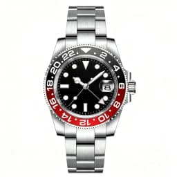 Customized LOGO 40mm Quartz GMT Man Watches Sapphire glass 10Bar Waterproof Luminous Diving Mens Wrist Watch Steel Bracelet