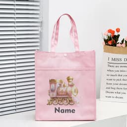 Personalized Kids Library Tote Bag Homeschool Unicorn Rocket with Name Reading Books Bags Children School Bag Kids Birthday Gift