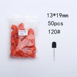 50PCS Green Nail Sanding Caps Bands With Rubber Drill Polishing Nail Art Rotating Remove Burrs Manicure Pedicure Accessory Tool
