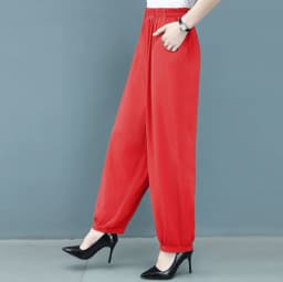 Cotton Silk Pants Women New Spring Summer Elastic High Waist Harem Pants Fashion Printed Casual Wide Leg Pants Female Trousers