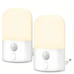1/2/4 Pack Plug-in LED Night Light with Motion Sensor, Adjustable Brightness, Smart Night Lights Plug Into Wall Sensor, 2700K