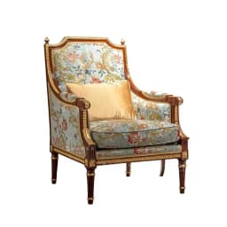 French European Solid Wood Carving Single Sofa Classical Luxury embroidery Fabric Villa Exhibition Hall Tiger Chair
