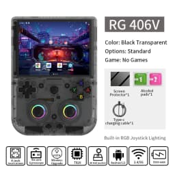 Anbernic RG406V Retro Handheld Game Console 4’’ IPS Touch Screen Android 13 Unisoc T820 Game Player 5500mAh RGB Light 3D Hall Joystick Supports WIFI Bluetooth 1080p Display Port Output