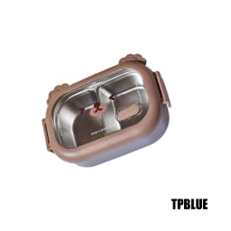 Cartoon Bear Pattern Stainless Steel Lunch Box Student School Office Healthy Food Storage Containers Portable Grids Bento Box