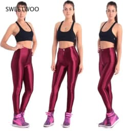2025 American Style Pencil Pants Shiny Disco Pants High Waist Women\\'s Trousers Leggings Pants