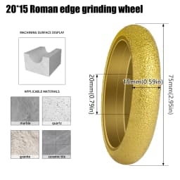 Brazed Stone Edge Grinding Wheel Diamond Roman Wheel Grinding Wheel Tile Marble Grooving and Edge Grinding Tools
