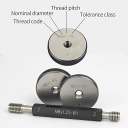 2PCS/Set 60-Degree Metric Thread Ring Gauge 6G M2-M20 Taper Gauge Measuring Tool for Precision Engineering