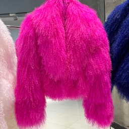 YOLOAgain 2025 Winter Elegant Real Mongolia Sheep Fur Jacket Women Short Fur Coat Female Outerwear