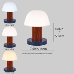 Mushroom Table Lamp USB Rechargeable LED Touch Desk Light Warm Color Night Light