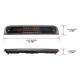 Smoked For RAM 1500 Pickup Truck 2019 2020 2021 2022 2023 2024 2025 LED High Level Third Brake Light White Cargo Roof Markers