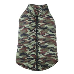 Winter Warm Clothes for Medium Large Dogs Windproof Padded Dog Vest Jacket with D-ring Fashion Camouflage Print Labrador Outfits