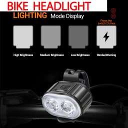 Bicycle Emergency Light,Rechargeable Bike Headlight Taillight Set,LED Cycling Safety Flashlight,Multiple Lighting Modes,Type-C